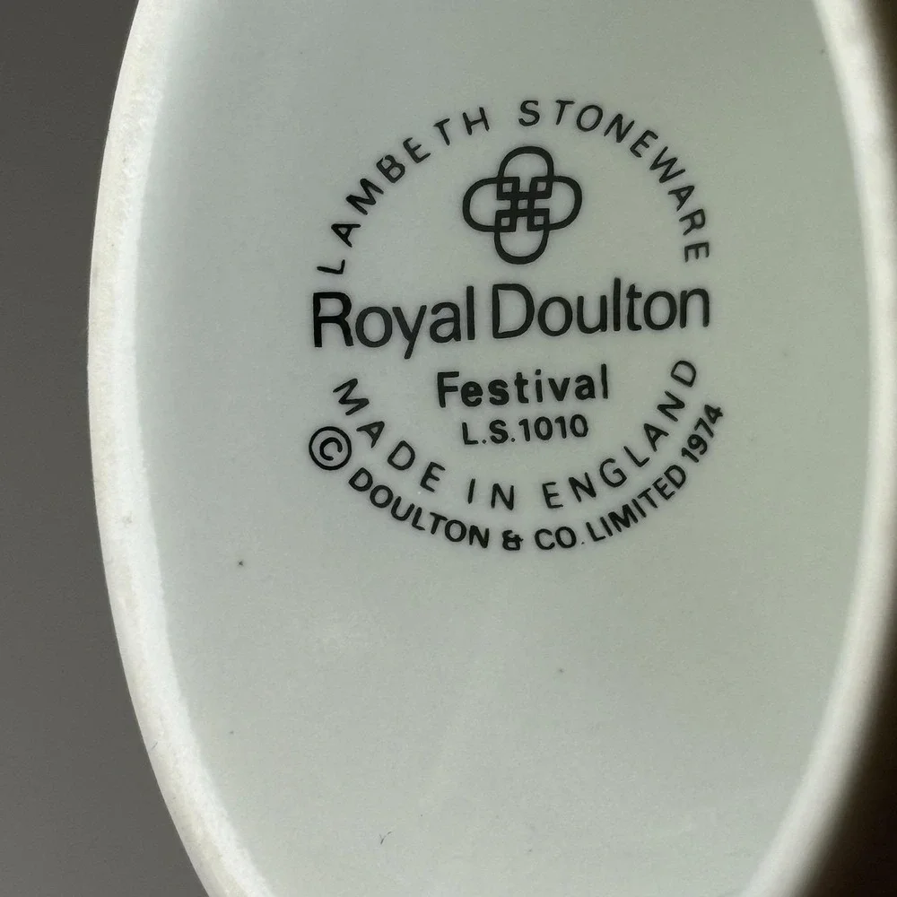 Royal Doulton Festival LS1010‎ Footed Bowls Set 2 Lambeth Stoneware England